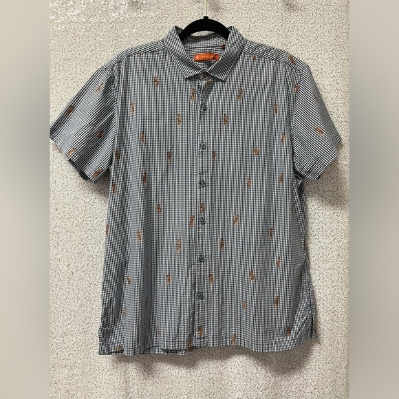 Tori Richard gingham pattern hula girls shirt | size Large - Picture 1 of 8